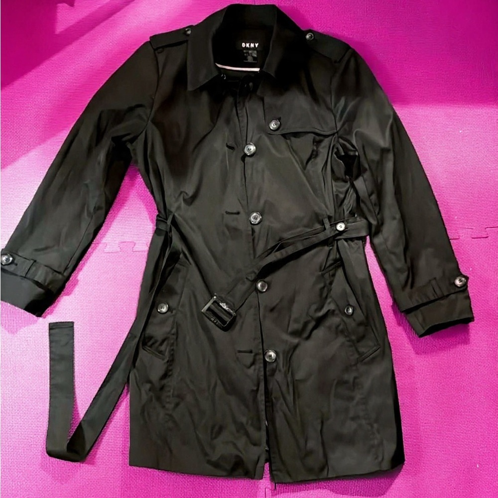 DKNY Black Trench Coat